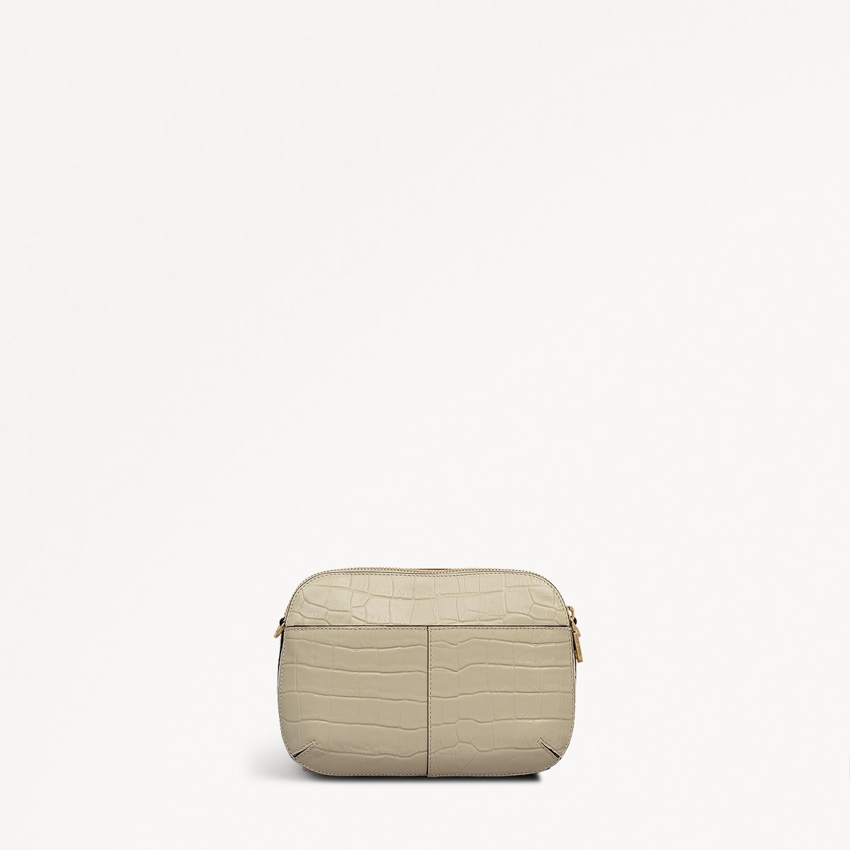 Dukes Place Leather Medium Ziptop Cross Body Bag in Snow - 112126