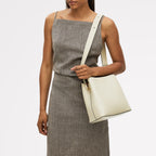 Dukes Place Leather Medium Compartment Cross Body Bag in Snow - 112128