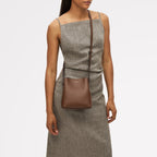 Dukes Place Leather Small Compartment Cross Body Bag in Chocolate - 112130