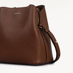 Dukes Place Leather Small Compartment Cross Body Bag in Chocolate - 112130