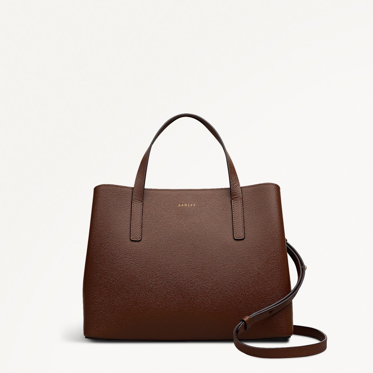 Dukes Place Leather Medium Ziptop Grab Bag in Chocolate - 112132