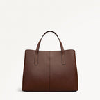 Dukes Place Leather Medium Ziptop Grab Bag in Chocolate - 112132