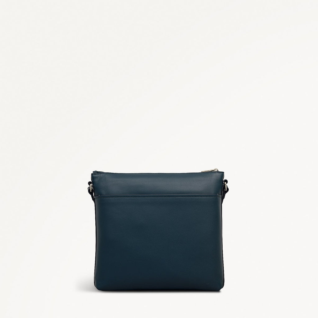 Pockets Leather Large Ziptop NS Cross Body Bag in Teal - 112139