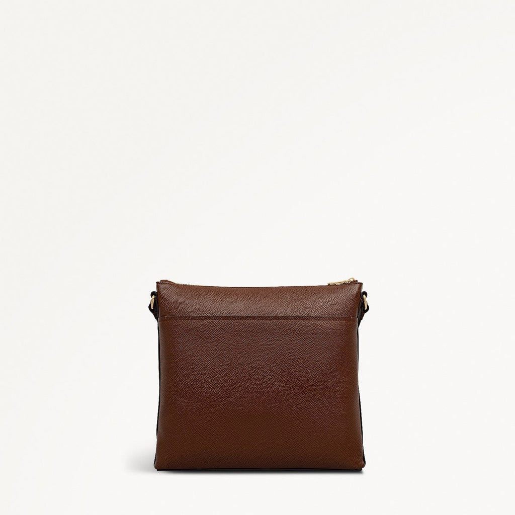 Pockets Leather Large Ziptop Ns Cross Body Bag in Chocolate - 112143