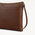 Pockets Leather Large Ziptop Ns Cross Body Bag in Chocolate - 112143