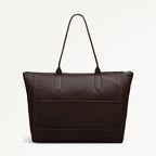 Oak Street Leather Medium Ziptop Tote Bag in Dark Oak - 112159