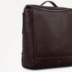 Oak Street Leather Medium Ziptop Backpack in Dark Oak - 112160