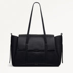 The Chancery Leather Large Flapover Shoulder Bag in Black - 112163