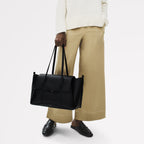 The Chancery Leather Large Flapover Shoulder Bag in Black - 112163