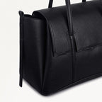 The Chancery Leather Large Flapover Shoulder Bag in Black - 112163