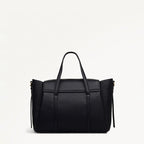 The Chancery Leather Medium Flapover Grab Bag in Black - 112165