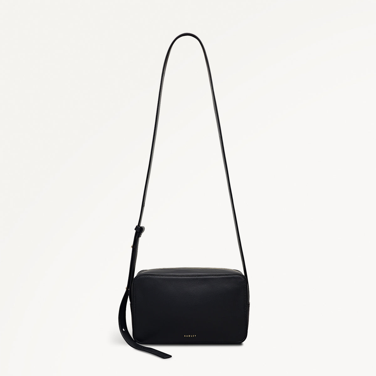 Duchess Close Leather Small Ziptop Cross Body Bag in Black - 112175