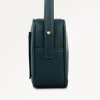 Duchess Close Leather Small Ziptop Cross Body Bag in Teal - 112176