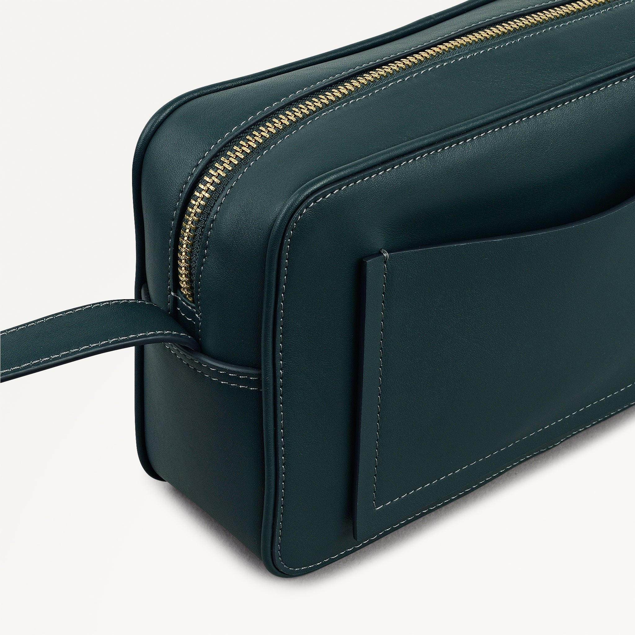 Duchess Close Leather Small Ziptop Cross Body Bag in Teal - 112176