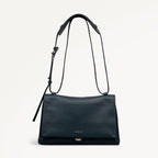 Mercer Street Leather Medium Flapover Shoulder Bag in Teal - 112178