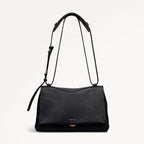 Mercer Street Leather Medium Flapover Shoulder Bag in Black - 112179
