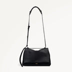 Mercer Street Leather Medium Flapover Shoulder Bag in Black - 112179