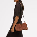 Mercer Street Leather Medium Flapover Shoulder Bag in Russet - 112180