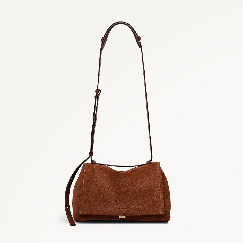 Mercer Street Leather Medium Flapover Shoulder Bag in Russet - 112180