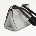 Mercer Street Faux Croc Medium Flapover Shoulder Bag in Snow - 112181