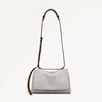 Mercer Street Faux Croc Medium Flapover Shoulder Bag in Snow - 112181