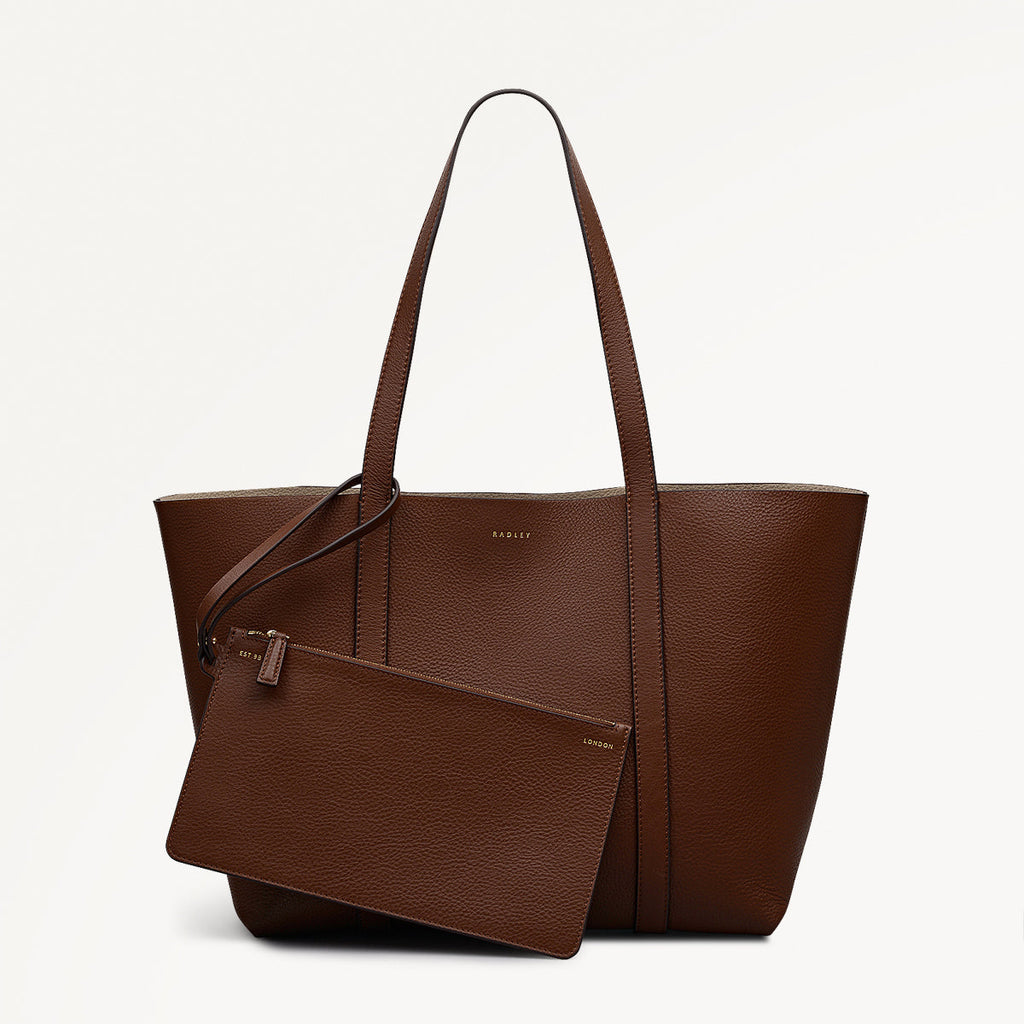 Hanbury Row Large Open Top Tote Bag in Chocolate - 112183