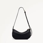 The Iris Leather Small Ziptop Cross Body Bag in Black - 112184