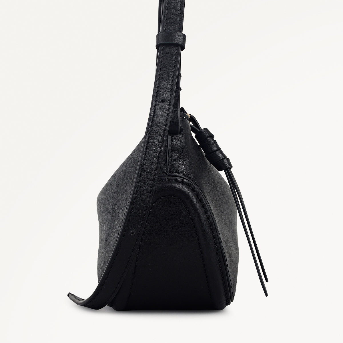 The Iris Leather Small Ziptop Cross Body Bag in Black - 112184