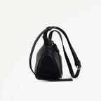 The Iris Leather Small Ziptop Cross Body Bag in Black - 112184