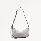 The Iris Leather Small Ziptop Cross Body Bag in Snow - 112185