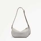 The Iris Leather Small Ziptop Cross Body Bag in Snow - 112185