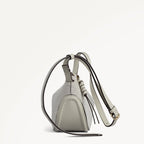 The Iris Leather Small Ziptop Cross Body Bag in Snow - 112185