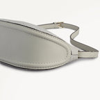 The Iris Leather Small Ziptop Cross Body Bag in Snow - 112185