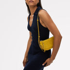 The Iris Leather Small Ziptop Cross Body Bag in Ochre - 112186