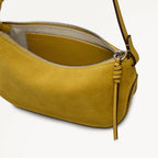 The Iris Leather Small Ziptop Cross Body Bag in Ochre - 112186
