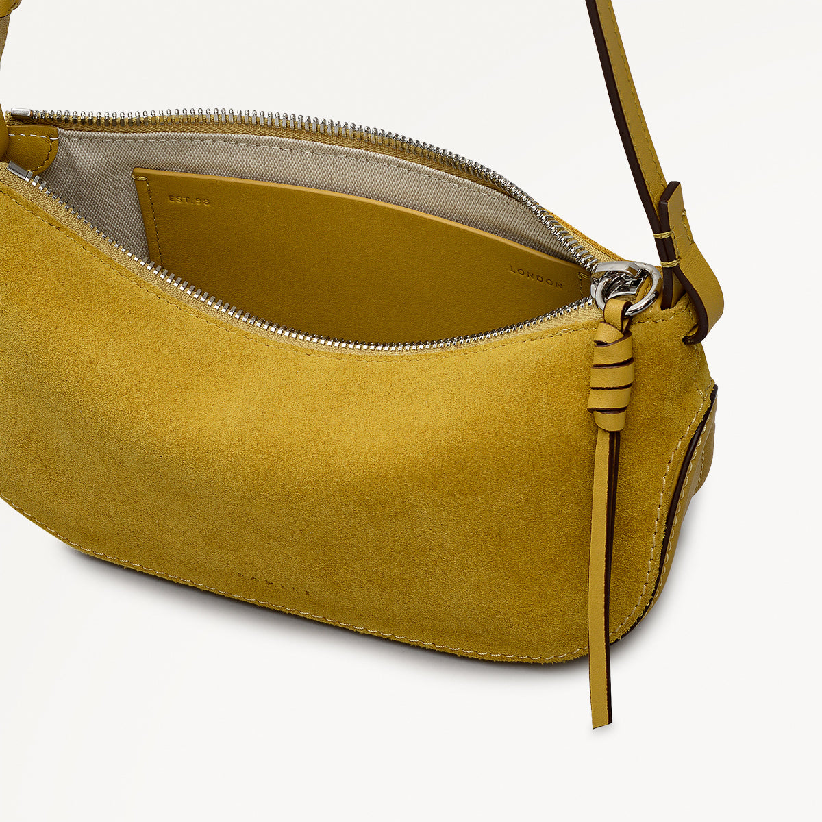 The Iris Leather Small Ziptop Cross Body Bag in Ochre - 112186