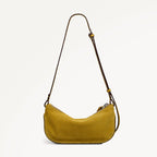 The Iris Leather Small Ziptop Cross Body Bag in Ochre - 112186