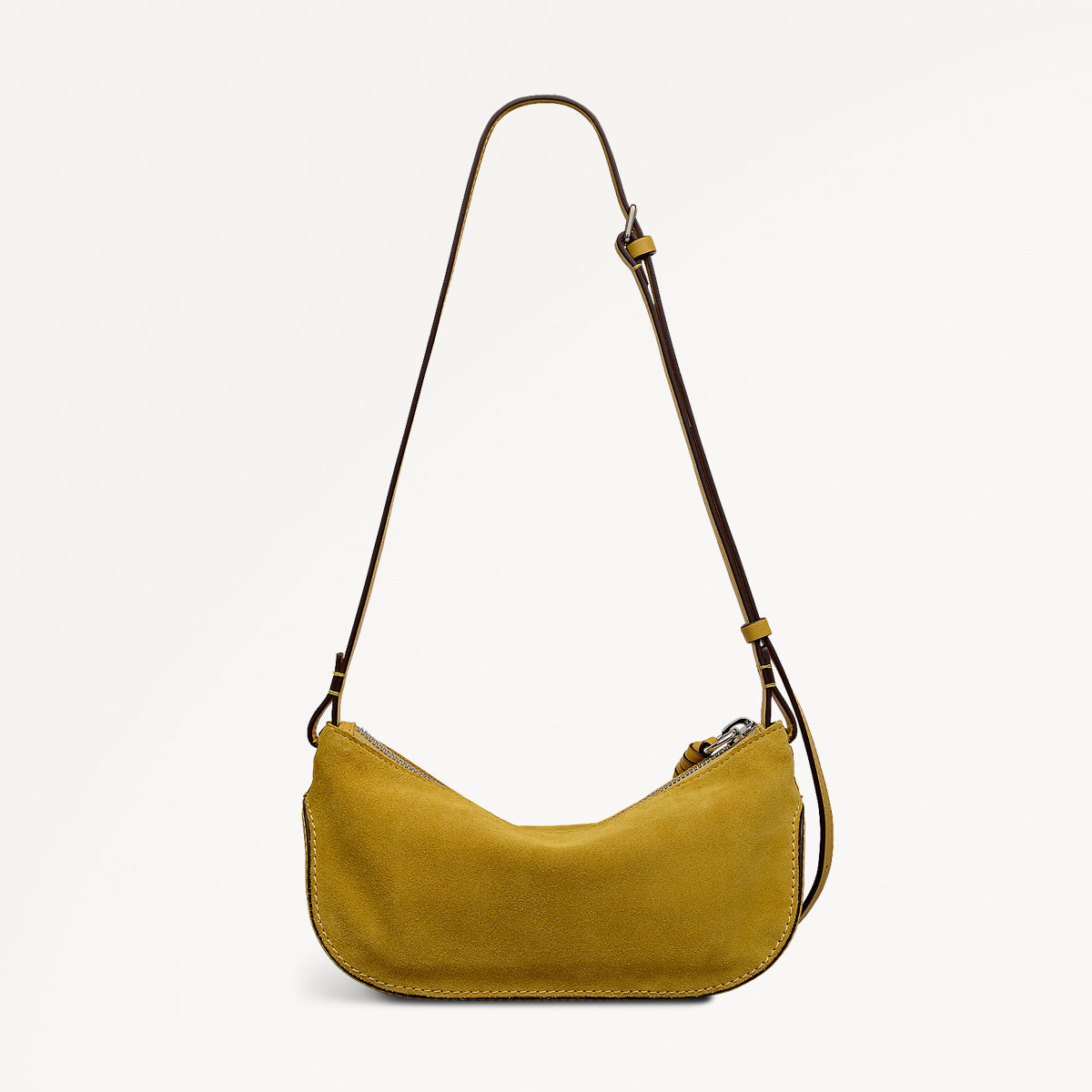 The Iris Leather Small Ziptop Cross Body Bag in Ochre - 112186