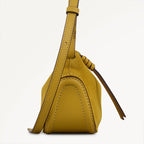 The Iris Leather Small Ziptop Cross Body Bag in Ochre - 112186