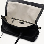 Fleet Street Medium Flapover Shoulder Bag in Black - 112187