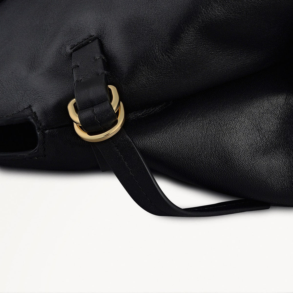 Fleet Street Medium Flapover Shoulder Bag in Black - 112187