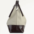 The Portobello Leather Large Drawstring Shoulder Bag in Snow - 112189