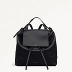 The Portobello Leather Medium Drawstring Backpack in Black - 112191