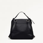 The Portobello Leather Medium Drawstring Backpack in Black - 112191