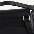 The Portobello Leather Medium Drawstring Backpack in Black - 112191