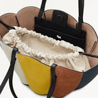 The Lily Leather Small Open Top Grab Bag in Ochre - 112194