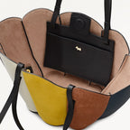 The Lily Leather Small Open Top Grab Bag in Ochre - 112194