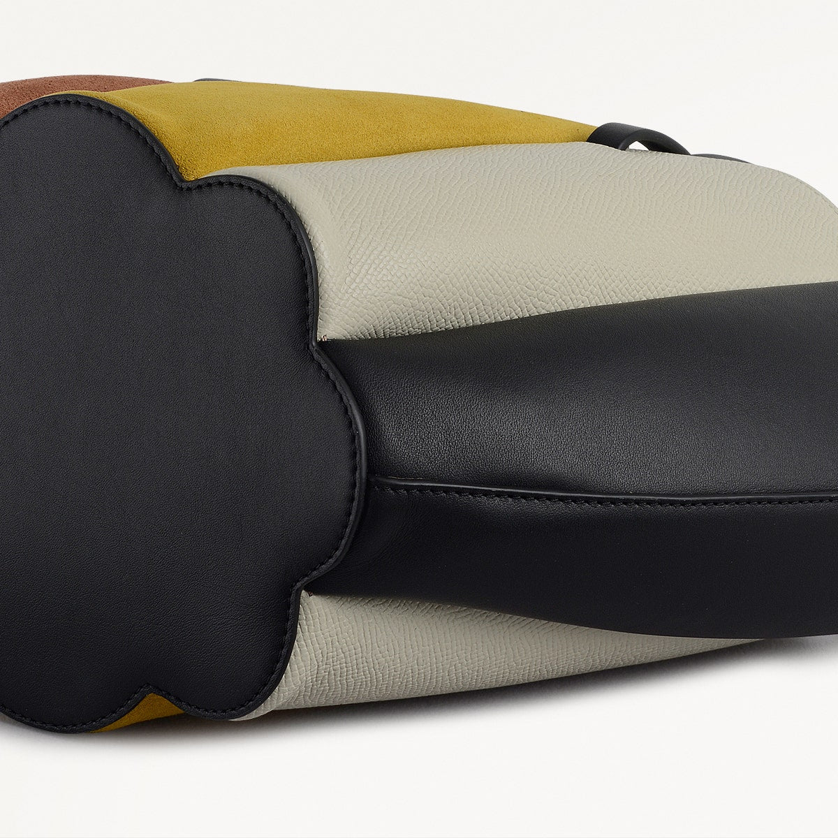 The Lily Leather Small Open Top Grab Bag in Ochre - 112194