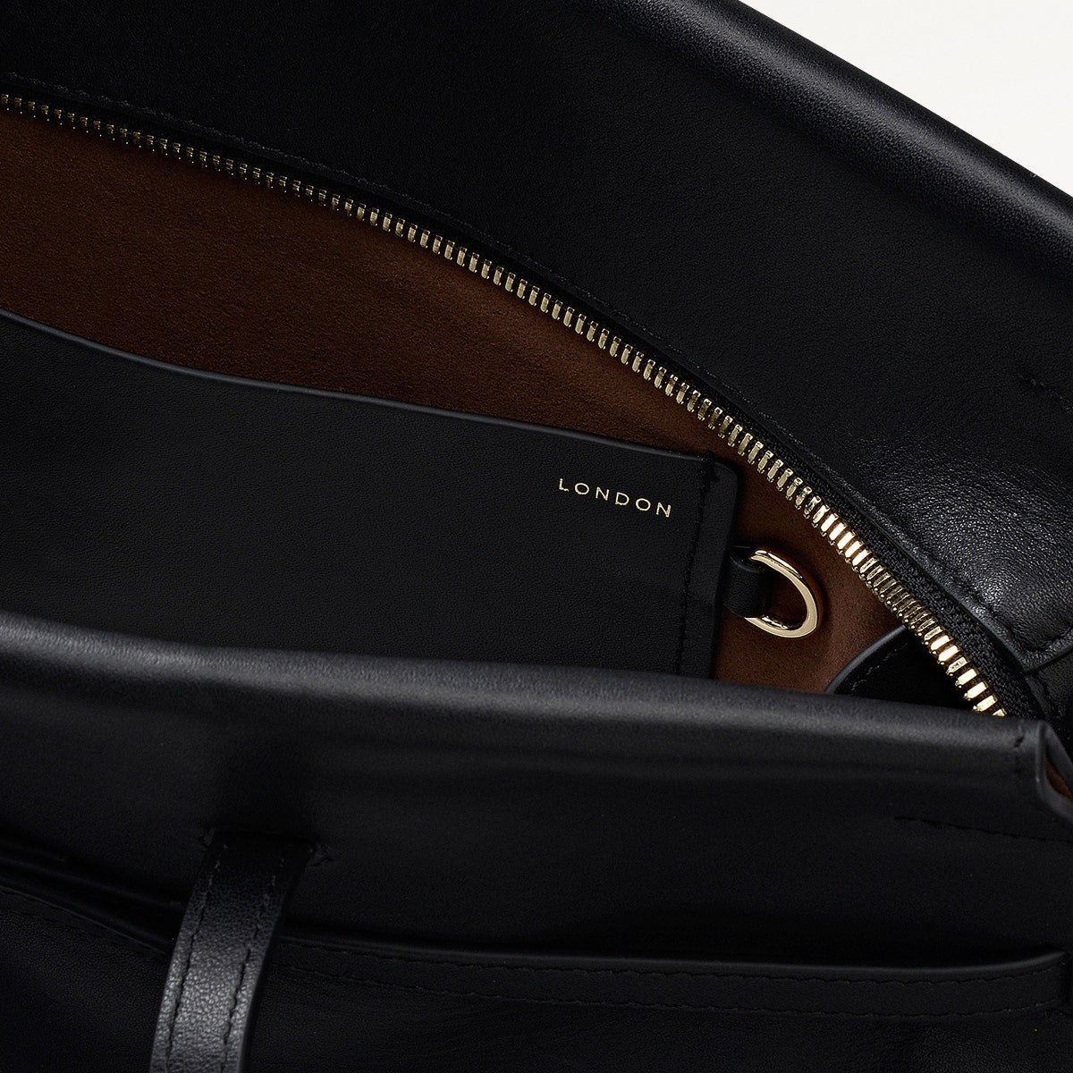 The Christina Leather Large Ziptop Shoulder Bag in Black - 112195