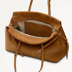 The Christina Large Suede Ziptop Shoulder Bag - 112198